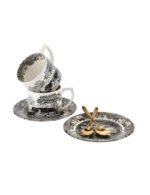 Spode Black Italian Çay Fincanı+Tabağı 2'li Kaşıklı - Görsel 2