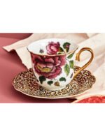 Spode Creatures Of Curiosity Tabaklı Çay Fincanı-Beyaz Leopar - Görsel 2