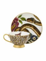Spode Creatures Of Curiosity Tabaklı Çay Fincanı-Yılan&Leopar - Görsel 2
