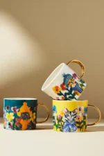 Anthropologie Francesca Kaye Feline Kupa-Turkuaz - Görsel 4