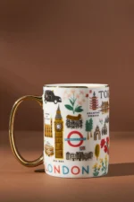 Anthropologie Rifle Paper Co Novelty Maps Kupa - Görsel 3