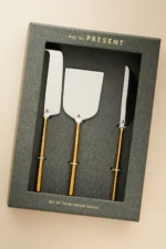 Anthropologie Samson 3'lü Peynir Bıçak Seti - Silver/Gold - Görsel 2