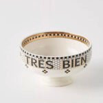 Anthropologie Bistro Tile "TRES BIEN" Çerezlik Kase